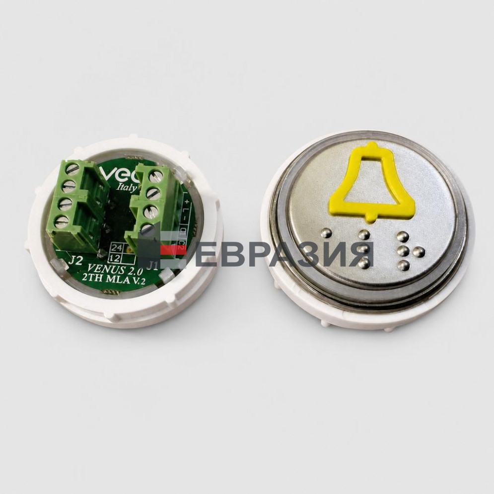 Модуль кнопочный с кодом Брайля разъем 2TH MLA V.2 "колокольчик"  Venus Vega